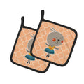 Ballerina Rabbit Pot Holder Set of 2 Heat Resistant Quilted Hot Pads 7.5 x 7.5 Inch, Insulated Kitchen Trivets for Cooking & Baking
