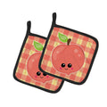 Perfectly Peach Pot Holder Set of 2 Heat Resistant Quilted Hot Pads 7.5 x 7.5 Inch, Insulated Kitchen Trivets for Cooking & Baking