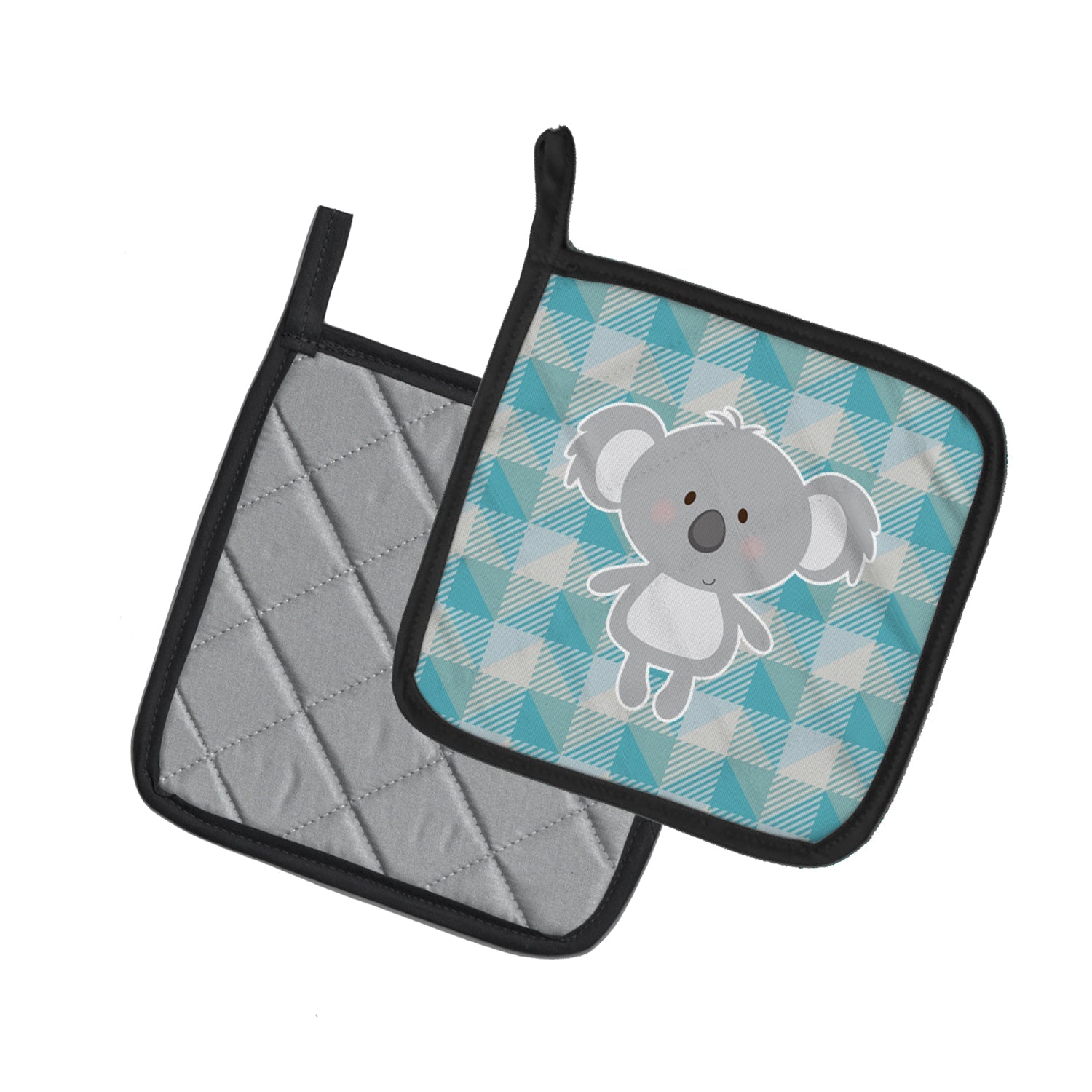 Koala Bear Pot Holder Set of 2 Heat Resistant Quilted Hot Pads 7.5 x 7.5 Inch, Insulated Kitchen Trivets for Cooking & Baking