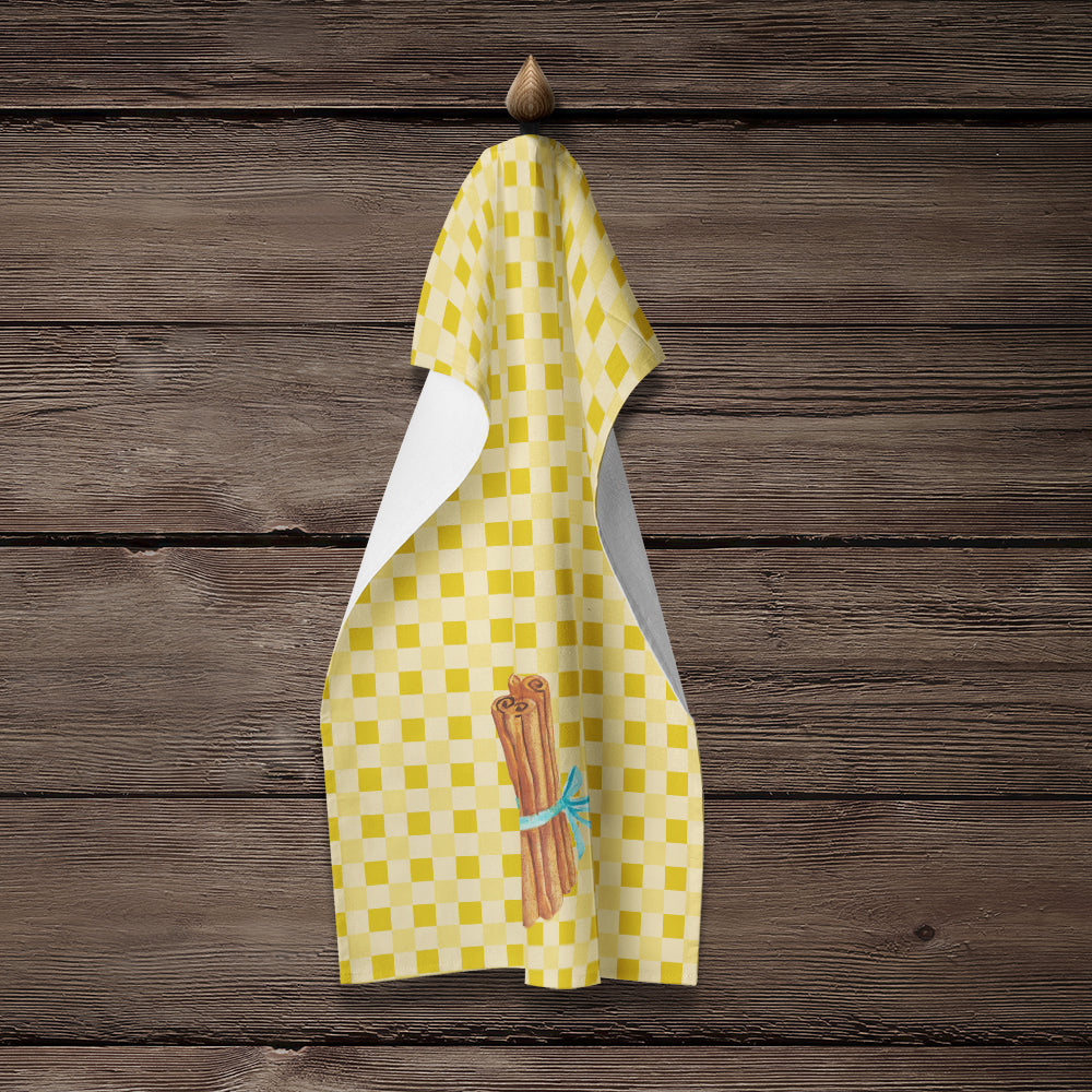 Cinnamon on Basketweave Kitchen Towel Velour Plush Front and Cotton Loop Back Machine Washable