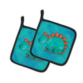 Stegosaurus Watercolor Pot Holder Set of 2 Heat Resistant Quilted Hot Pads 7.5 x 7.5 Inch, Insulated Kitchen Trivets for Cooking & Baking