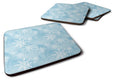 Watercolor Snowflake on Light Blue Foam Coasters Set of 4 Cup Coasters for Indoor Outdoor, Tabletop Protection, Anti Slip, Mouse pad Material