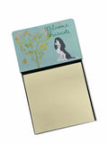 Welcome Friends Black Springer Spaniel Watercolor Sticky Note Holder Refillable Dispenser Desk Accessory 3x3 Pad Gift