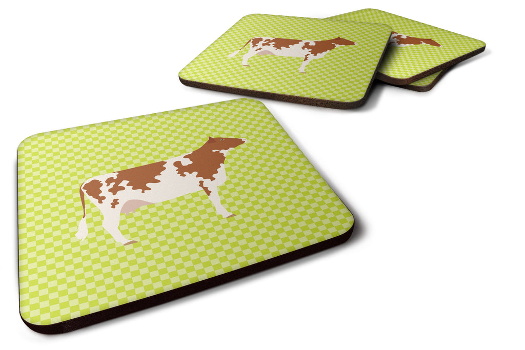 Ayrshire Cow Green Foam Coasters Set of 4 Cup Coasters for Indoor Outdoor, Tabletop Protection, Anti Slip, Mouse pad Material