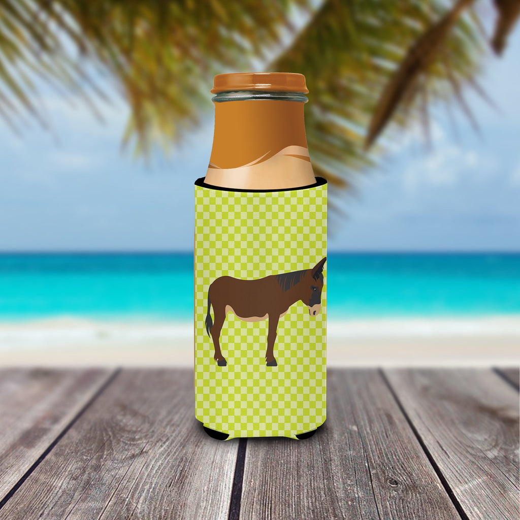 Zamorano-Leones Donkey Green Slim Can Hugger , Insulated Foam Hugger for 12 oz Slim Cans, Beer Bottles & Water Bottles, Printed in USA