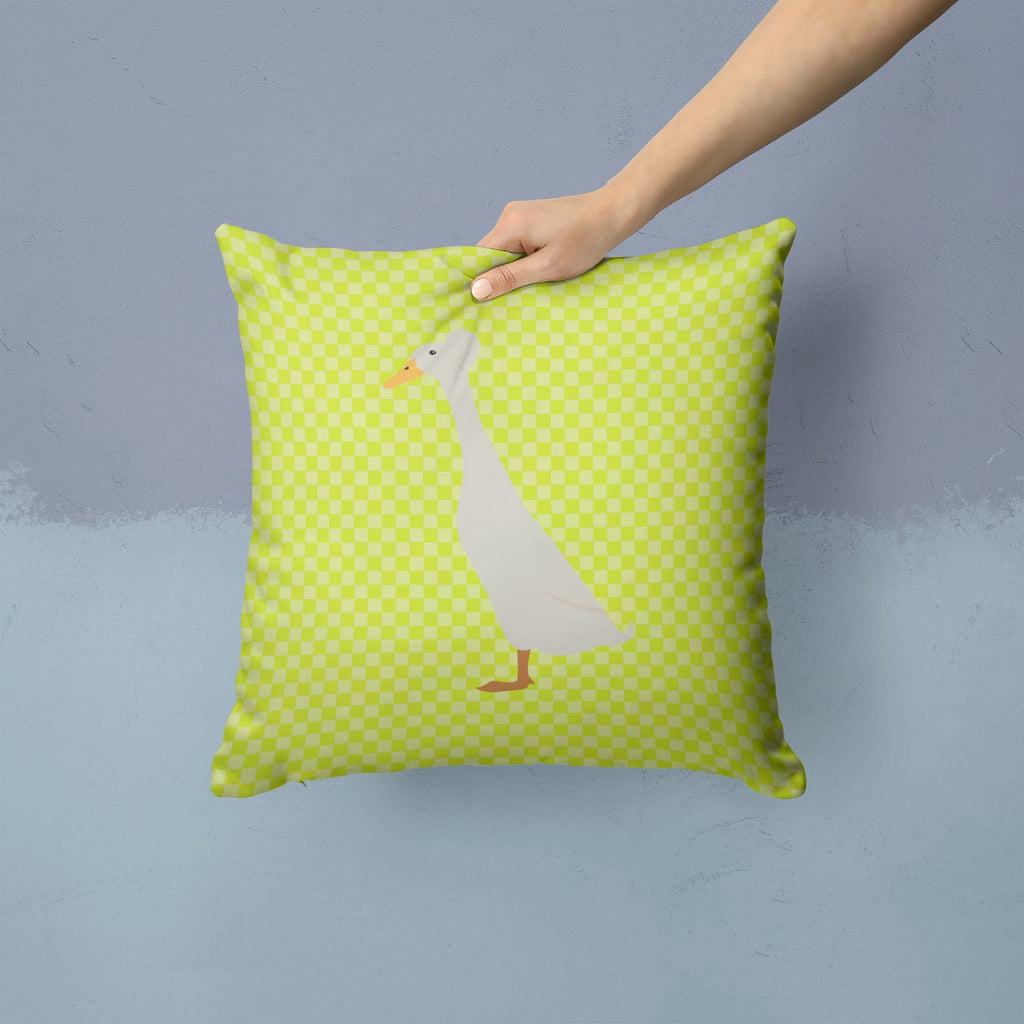 Bali Duck Green Decorative Throw Pillow 14x14 Indoor Outdoor Accent Cushion, Fabric Cover with Insert for Sofa, Bed, Porch & Living Room