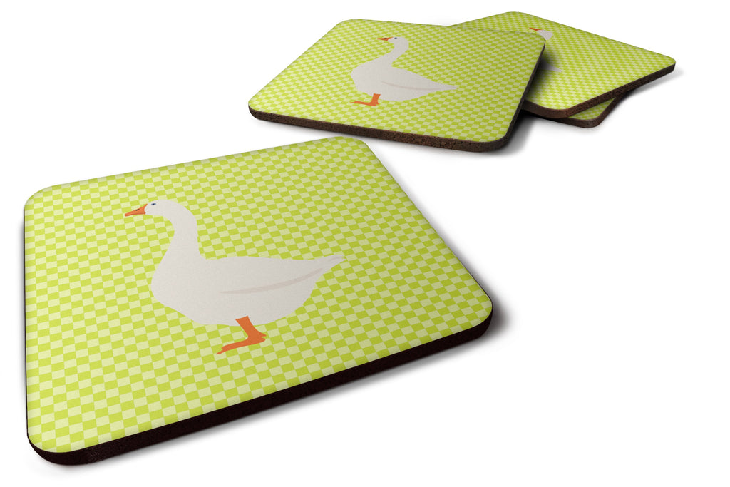 Embden Goose Green Foam Coasters Set of 4 Cup Coasters for Indoor Outdoor, Tabletop Protection, Anti Slip, Mouse pad Material