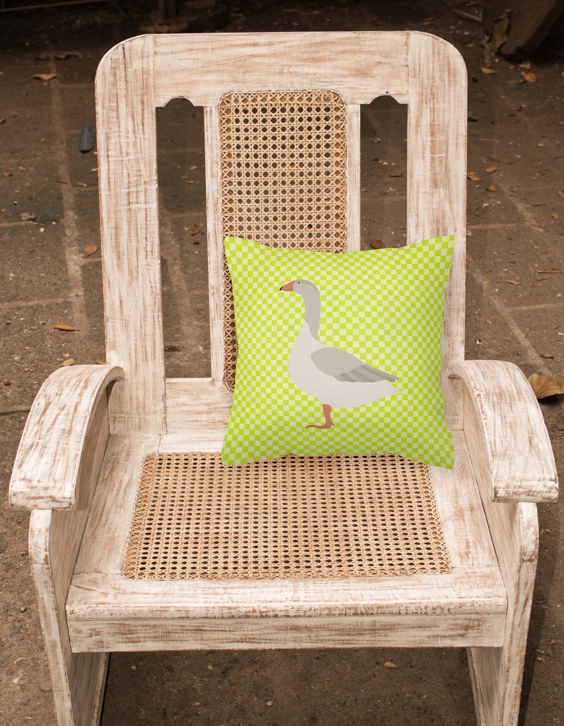 Steinbacher Goose Green Decorative Throw Pillow 18x18 Indoor Outdoor Accent Cushion, Fabric Cover with Insert for Sofa, Bed, Porch & Living Room