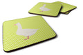 Roman Goose Green Foam Coasters Set of 4 Cup Coasters for Indoor Outdoor, Tabletop Protection, Anti Slip, Mouse pad Material