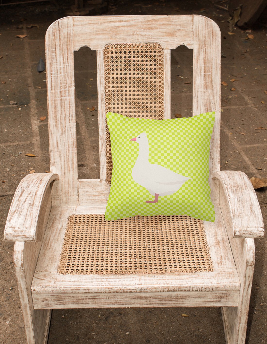 Roman Goose Green Decorative Throw Pillow 18x18 Indoor Outdoor Accent Cushion, Fabric Cover with Insert for Sofa, Bed, Porch & Living Room