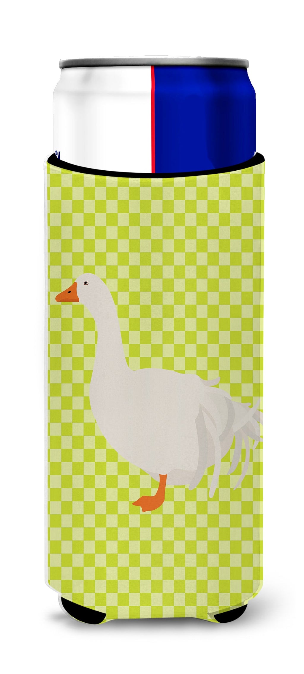 Sebastopol Goose Green Slim Can Hugger , Insulated Foam Hugger for 12 oz Slim Cans, Beer Bottles & Water Bottles, Printed in USA