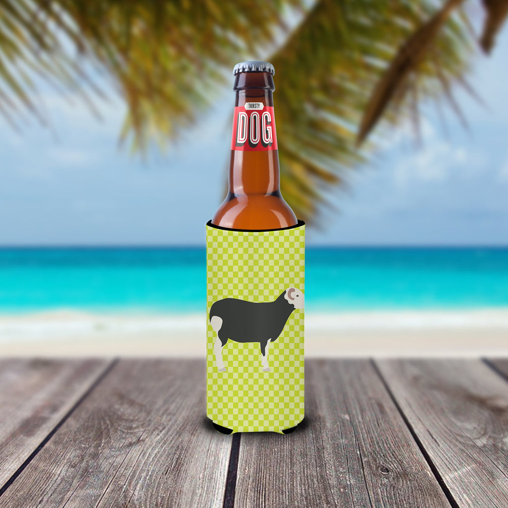 Herwick Sheep Green Slim Can Hugger , Insulated Foam Hugger for 12 oz Slim Cans, Beer Bottles & Water Bottles, Printed in USA