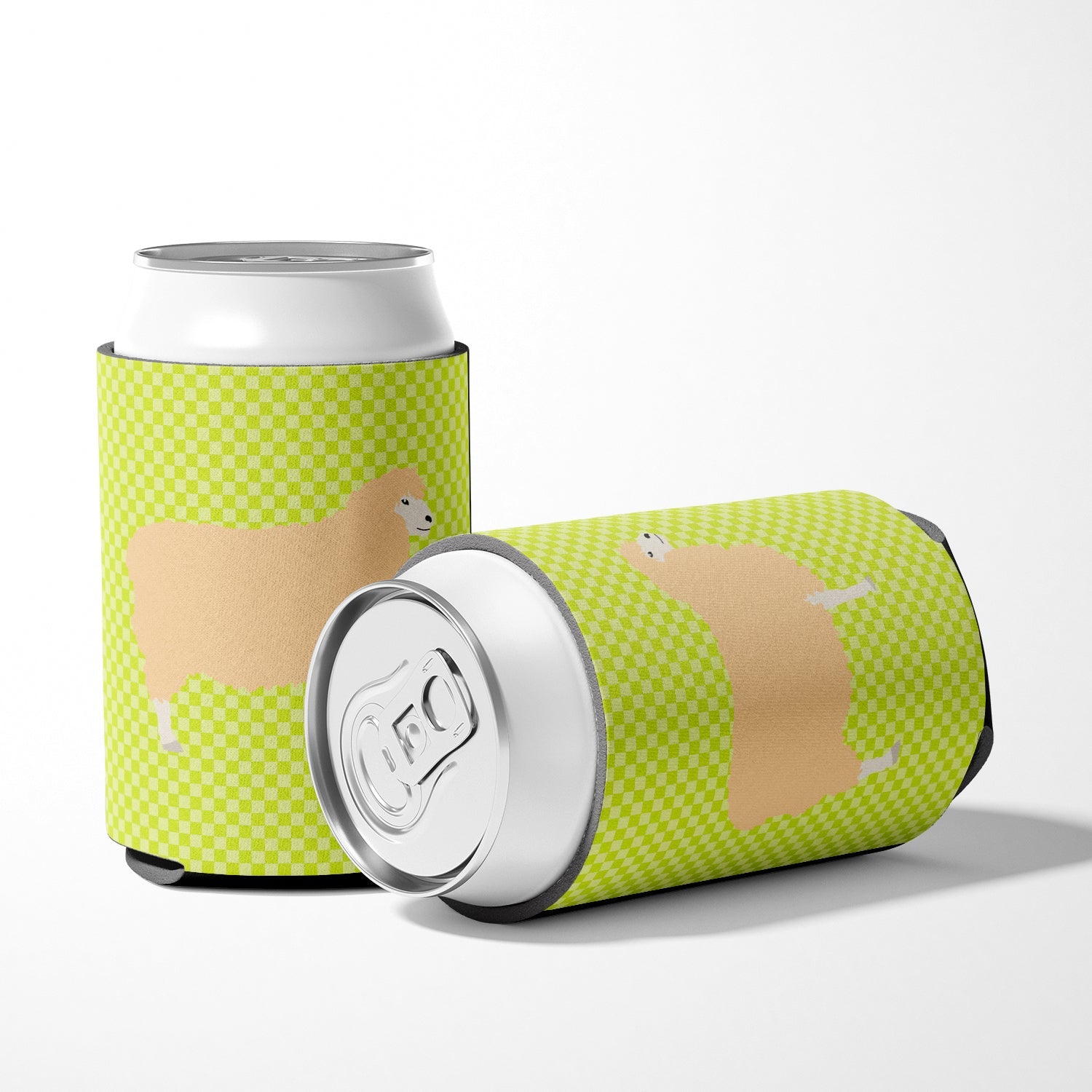 English Leicester Longwool Sheep Green Can or Bottle Hugger Cooler Sleeve for Standard 12 oz Cans, Insulated Foam Beer & Soda Can Hugger Reusable