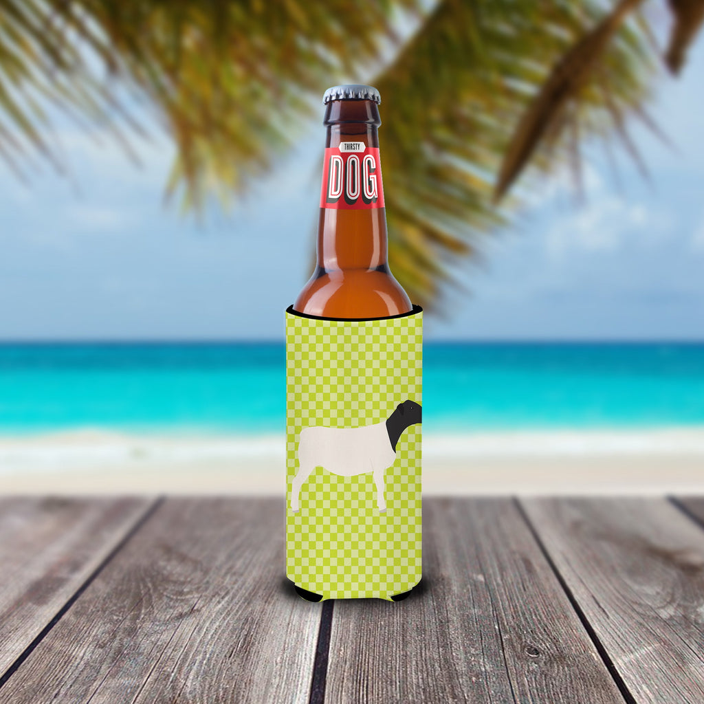 Dorper Sheep Green Slim Can Hugger , Insulated Foam Hugger for 12 oz Slim Cans, Beer Bottles & Water Bottles, Printed in USA