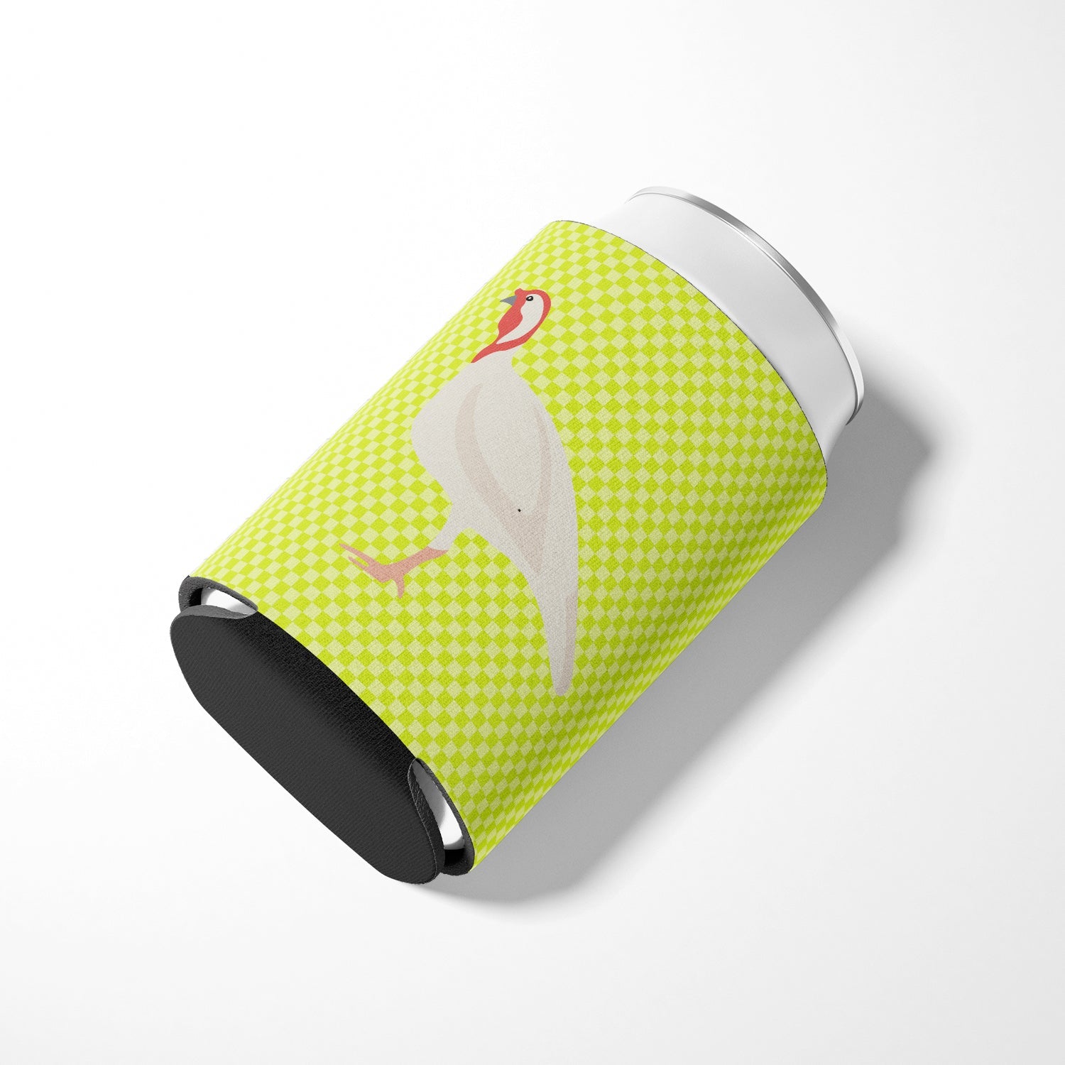 Beltsville Small White Turkey Hen Green Can or Bottle Hugger Cooler Sleeve for Standard 12 oz Cans, Insulated Foam Beer & Soda Can Hugger Reusable