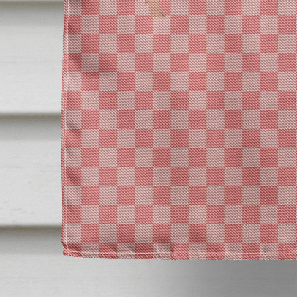 American Landrace Pig Pink Check House Flag 28x40 Porch Sleeve Pole Decorative Outside Yard Banner Artwork Wall Hanging, Polyester