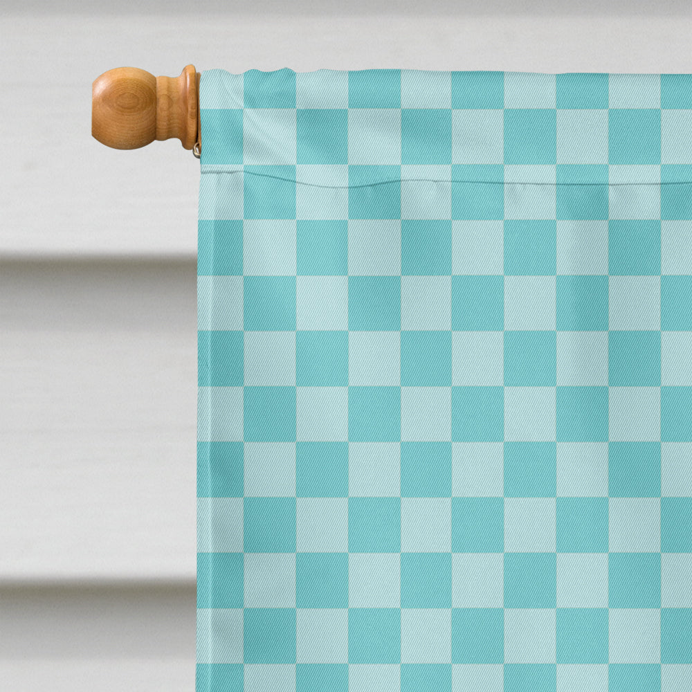 Hinny Horse Donkey Blue Check House Flag 28x40 Porch Sleeve Pole Decorative Outside Yard Banner Artwork Wall Hanging, Polyester