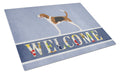 American Foxhound Welcome Cutting Board Tempered Glass Kitchen Cutting Surface, Heat Resistant Chopping, Non-Slip Feet, Food Prep & Serving