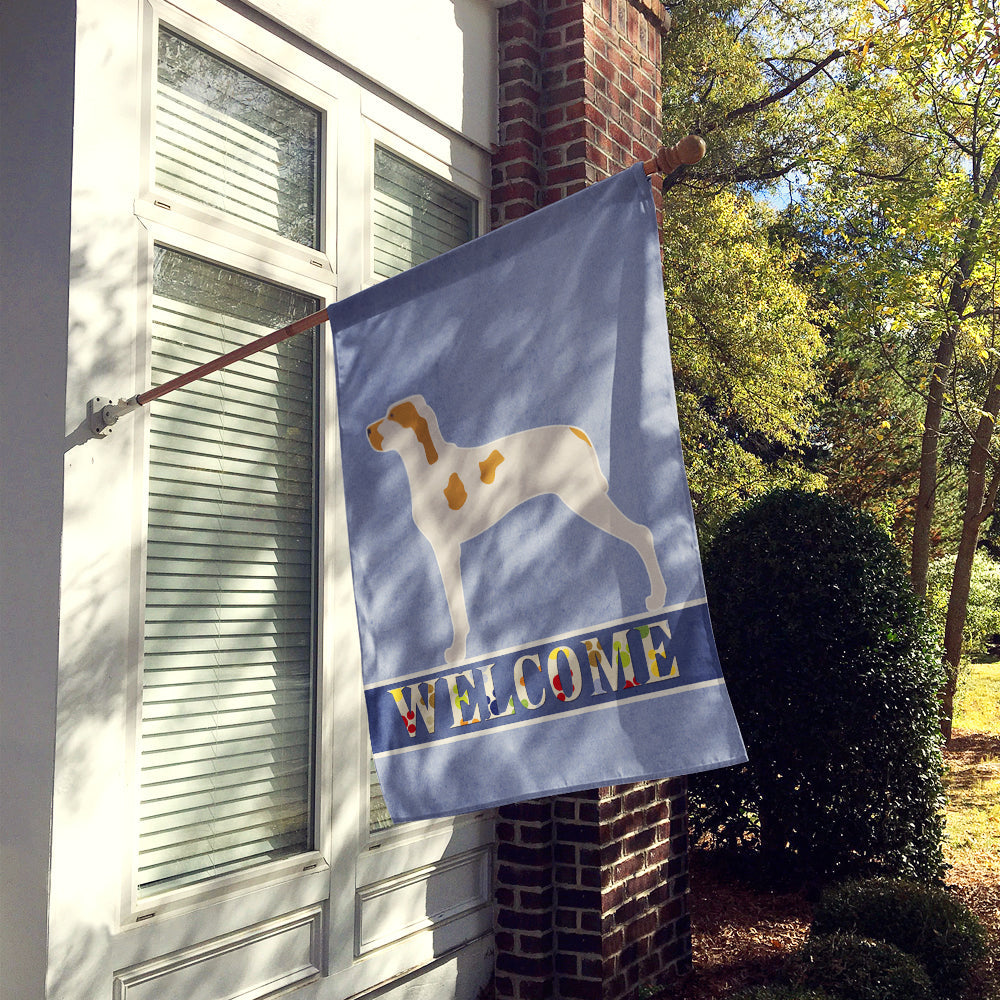 Ariege Pointer Welcome House Flag 28x40 Porch Sleeve Pole Decorative Outside Yard Banner Artwork Wall Hanging, Polyester