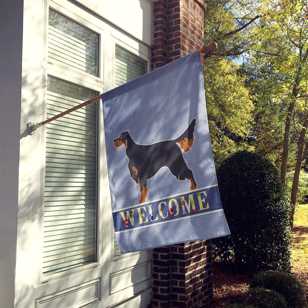 Gordon Setter Welcome House Flag 28x40 Porch Sleeve Pole Decorative Outside Yard Banner Artwork Wall Hanging, Polyester