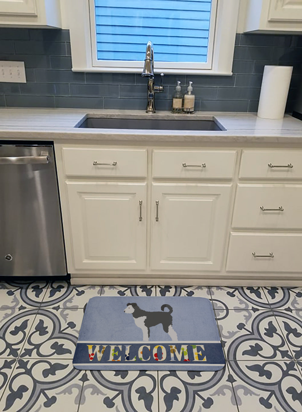 Pumi Welcome Memory Foam Kitchen Mat Machine Washable Anti-Fatigue Cushion Comfort Bath or Kitchen Rug