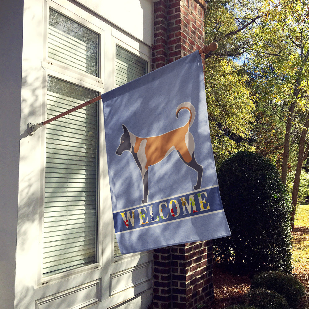Belgian Malinois Welcome House Flag 28x40 Porch Sleeve Pole Decorative Outside Yard Banner Artwork Wall Hanging, Polyester