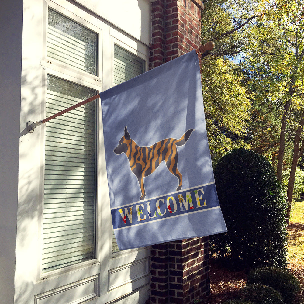 Dutch Shepherd Welcome House Flag 28x40 Porch Sleeve Pole Decorative Outside Yard Banner Artwork Wall Hanging, Polyester
