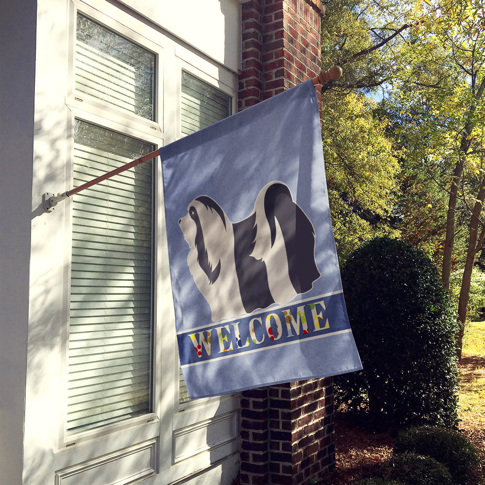 Havanese Welcome House Flag 28x40 Porch Sleeve Pole Decorative Outside Yard Banner Artwork Wall Hanging, Polyester