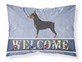 Miniature Pinscher Welcome Standard Pillowcase Lightweight Super Soft Easy Care Decorative Artwork Pillowcase, Standard