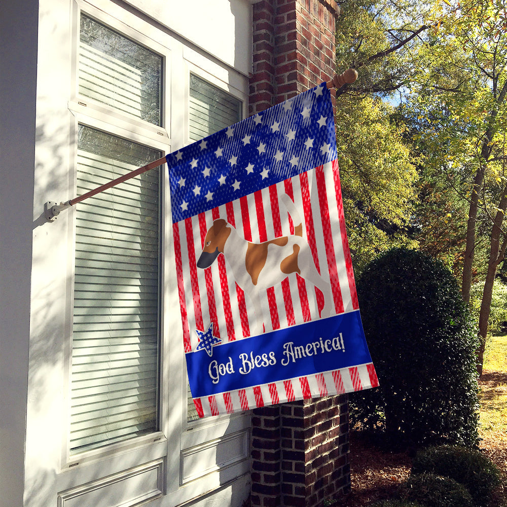 Smooth Fox Terrier American House Flag 28x40 Porch Sleeve Pole Decorative Outside Yard Banner Artwork Wall Hanging, Polyester
