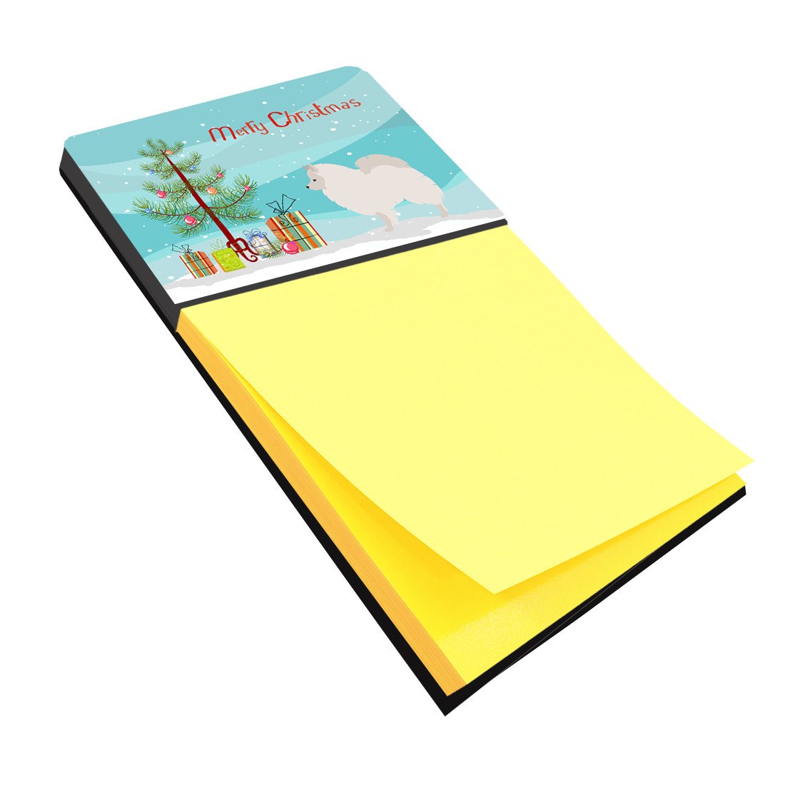 German Spitz Christmas Watercolor Sticky Note Holder Refillable Dispenser Desk Accessory 3x3 Pad Gift