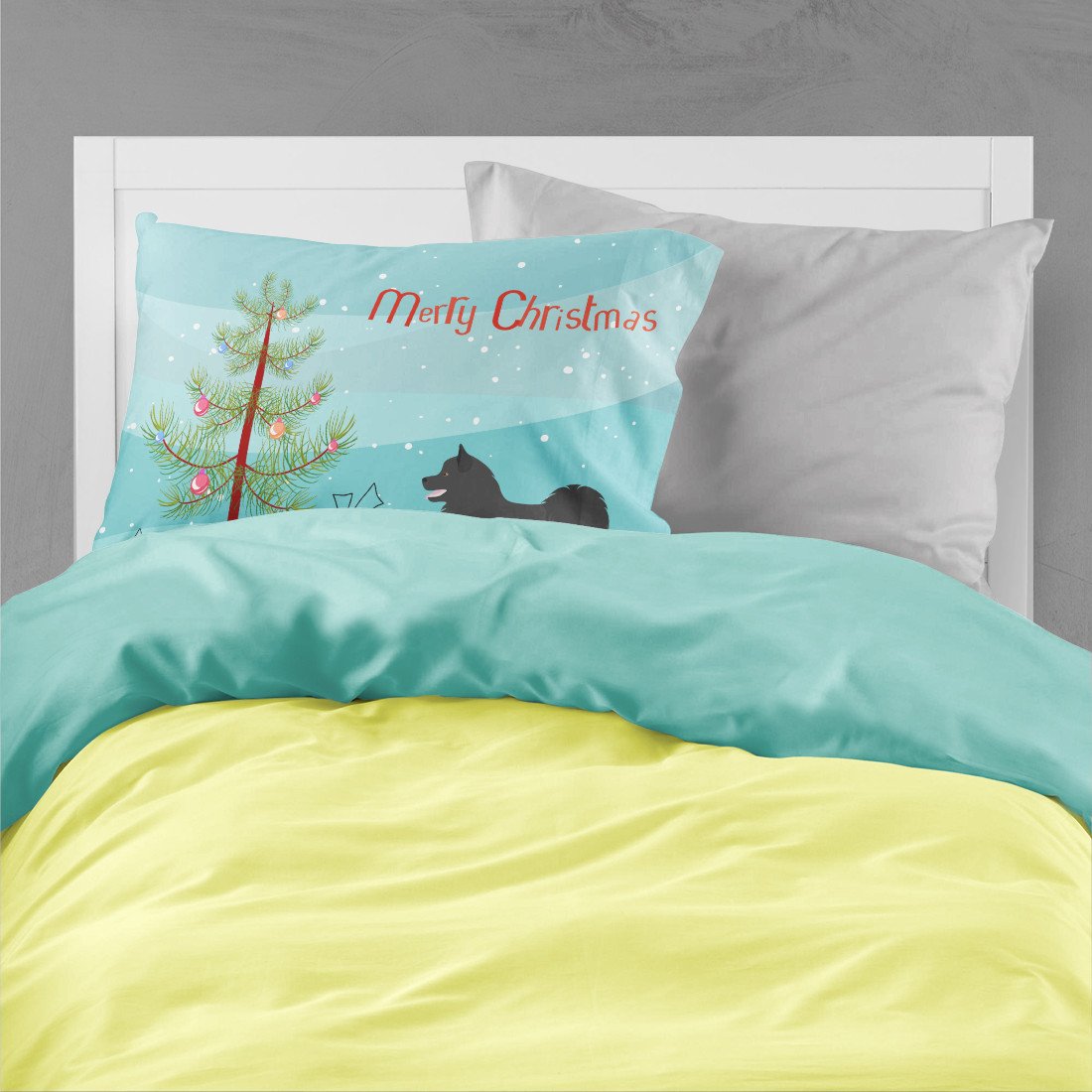 Swedish Lapphund Christmas Standard Pillowcase Lightweight Super Soft Easy Care Decorative Artwork Pillowcase, Standard