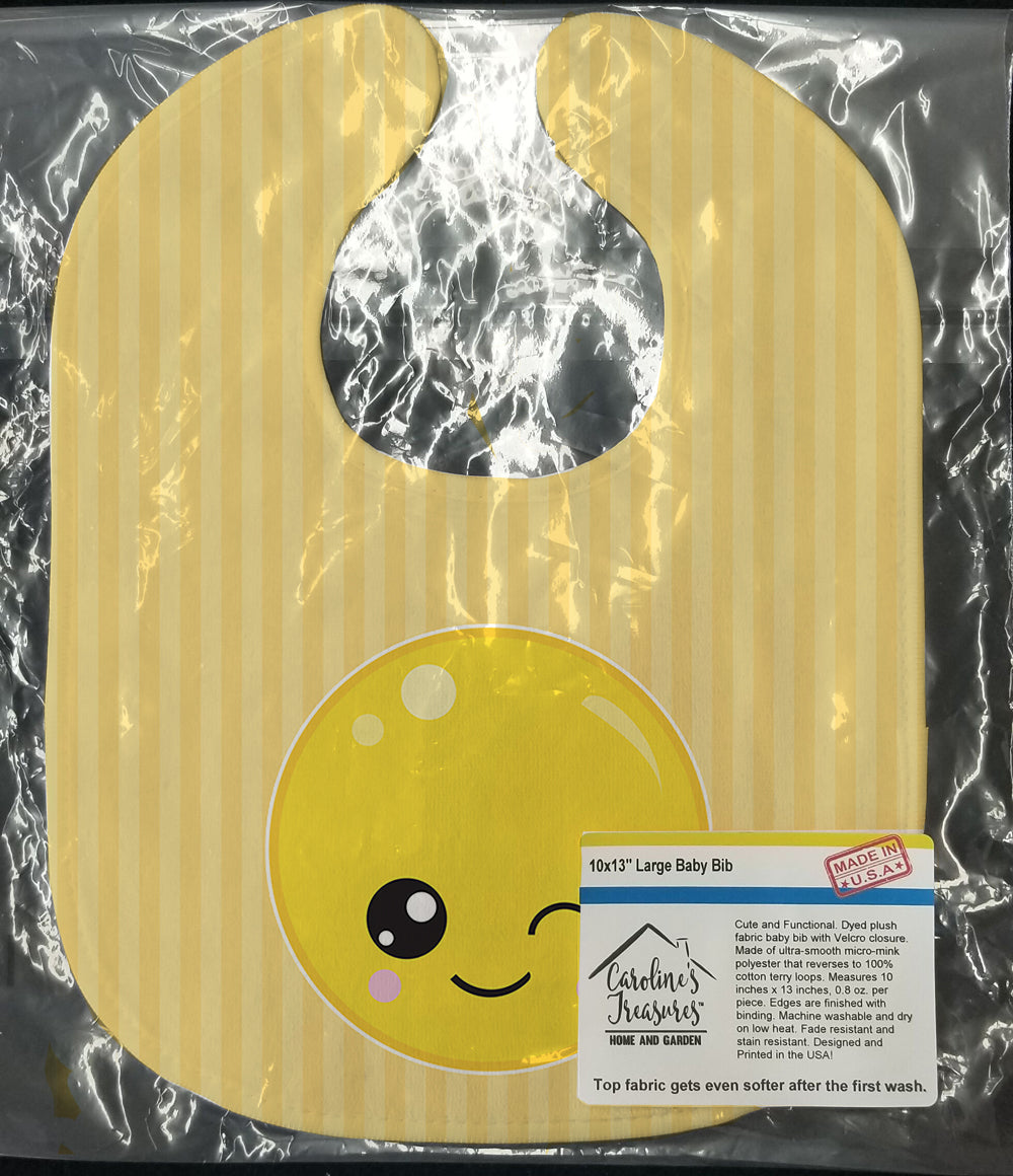 Winky Face Baby Bib Easy-Clean Baby Bib Baby Feeding Accessory Baby Mealtime Essential, 10 x 13, Multicolor