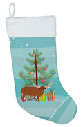 Ankole-Watusu Cow Christmas Holiday Stocking Double-Sided Print, Polyester Suede,11x18, Made in USA