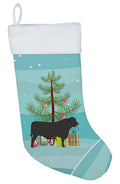 Black Angus Cow Christmas Holiday Stocking Double-Sided Print, Polyester Suede,11x18, Made in USA