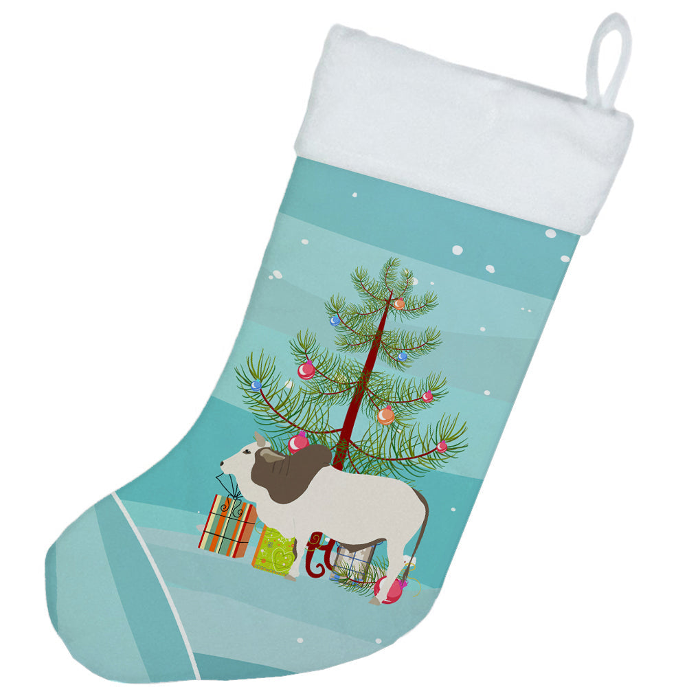 Malvi Cow Christmas Holiday Stocking Double-Sided Print, Polyester Suede,11x18, Made in USA