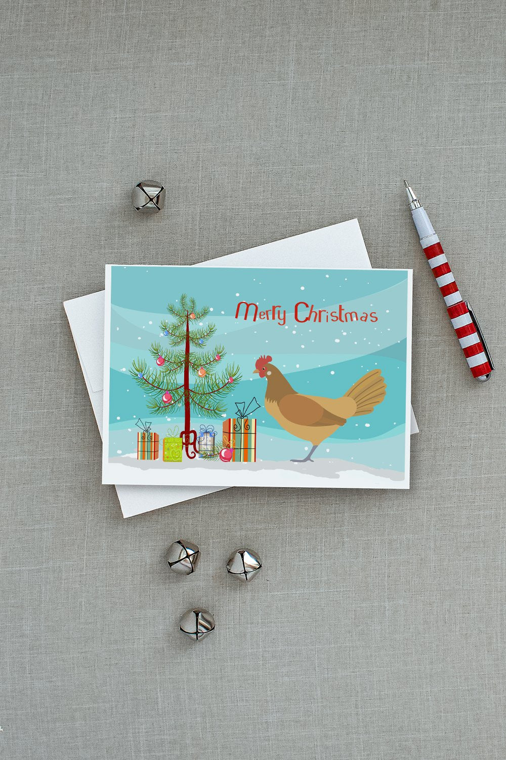 Frisian Friesian Chicken Christmas Greeting Cards Pack of 8 Blank Cards with Envelopes Whimsical A7 Size 5x7