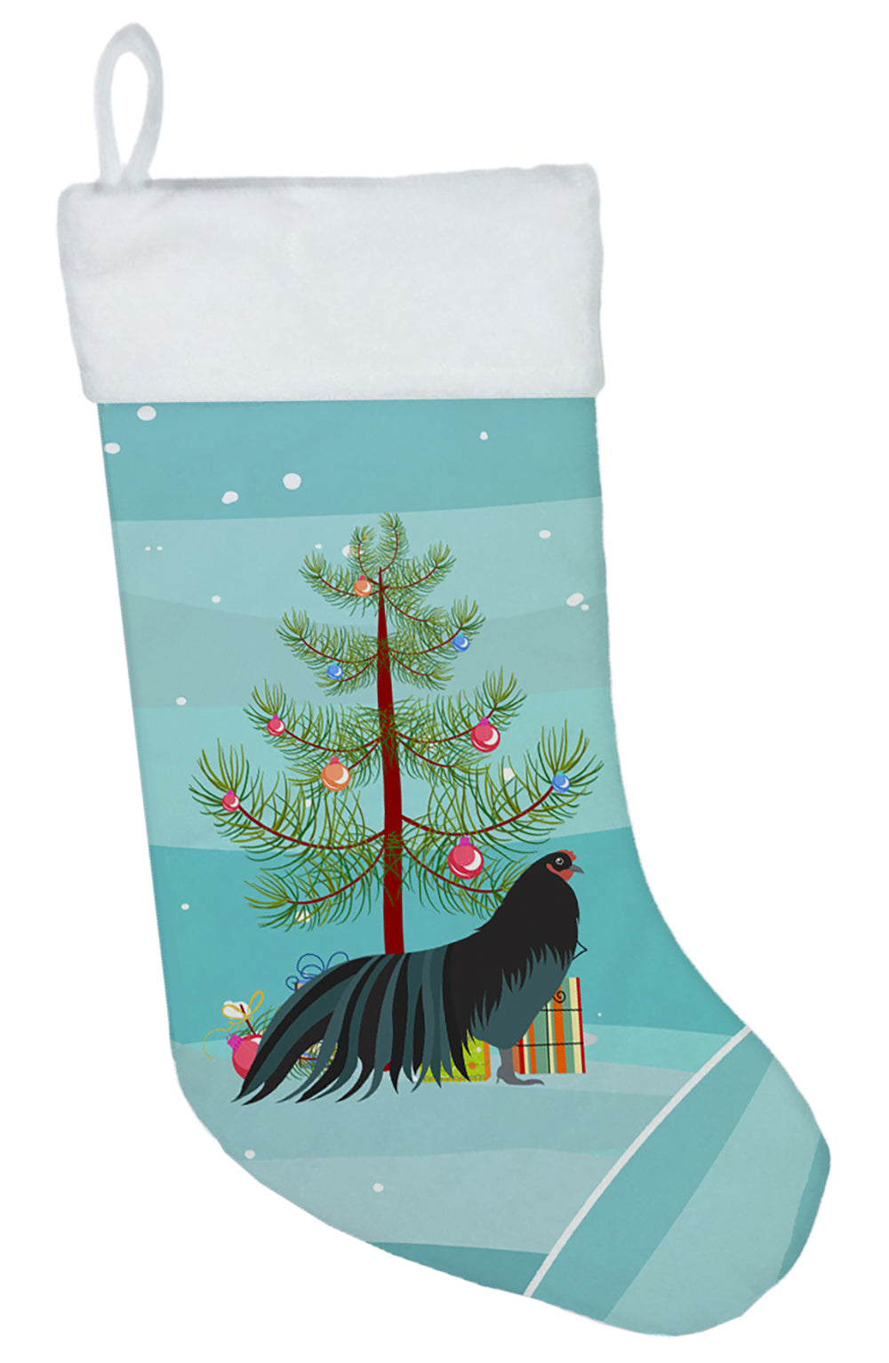 Sumatra Chicken Christmas Holiday Stocking Double-Sided Print, Polyester Suede,11x18, Made in USA
