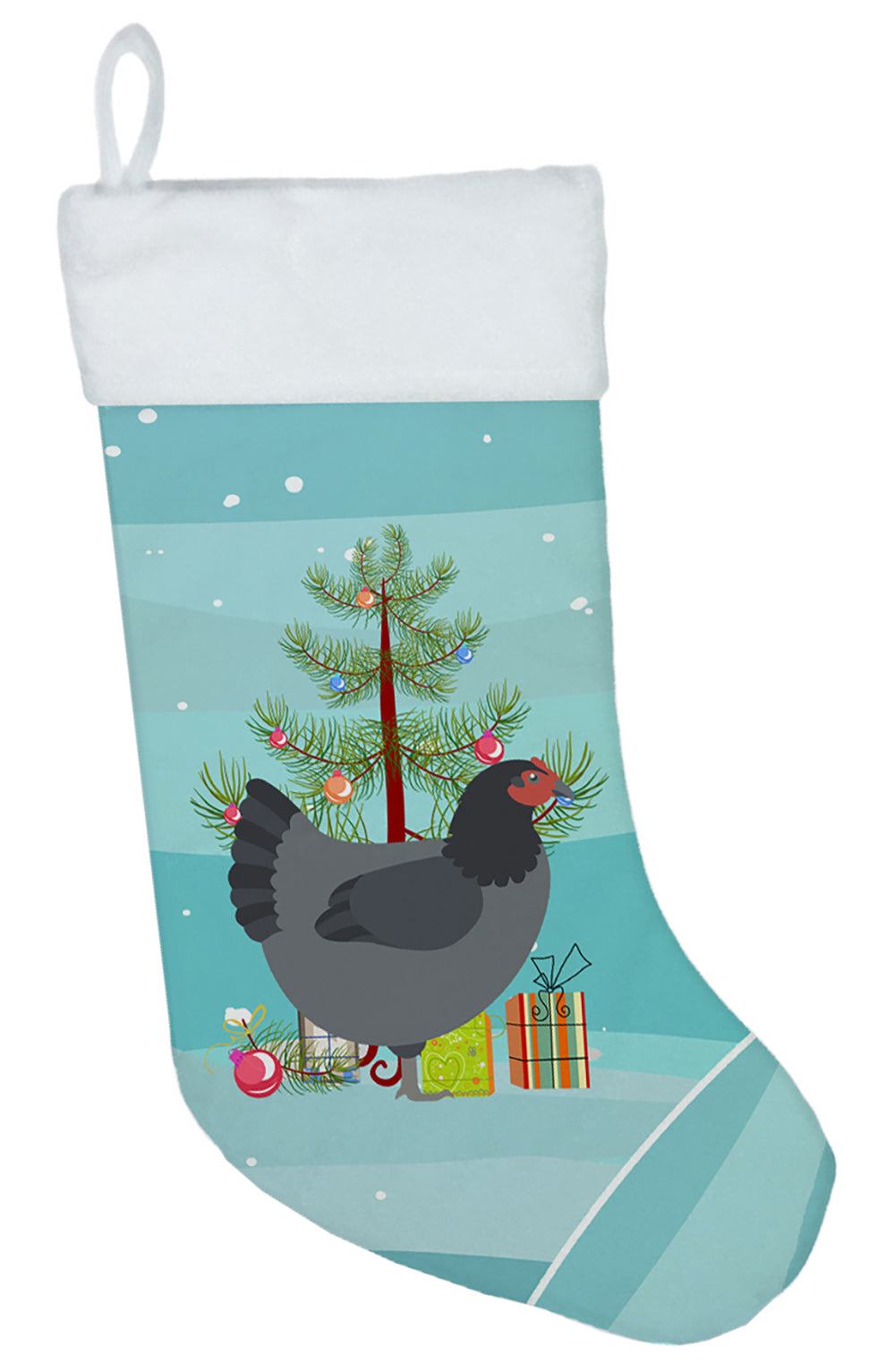 Jersey Giant Chicken Christmas Holiday Stocking Double-Sided Print, Polyester Suede,11x18, Made in USA