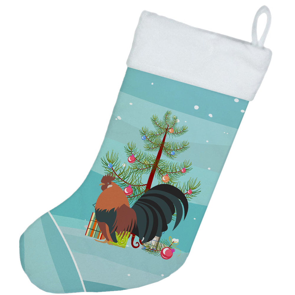 Dutch Bantam Chicken Christmas Holiday Stocking Double-Sided Print, Polyester Suede,11x18, Made in USA