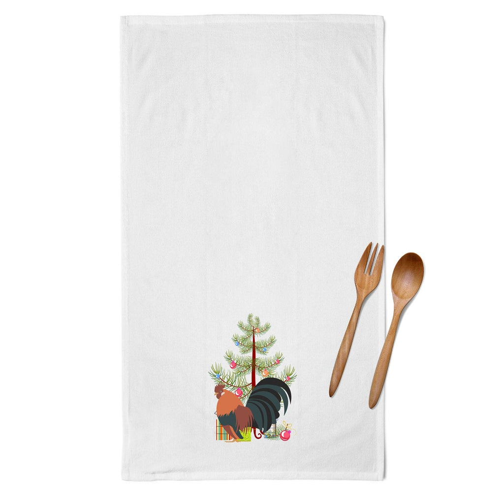 Dutch Bantam Chicken Christmas Kitchen Towel Set of 2 White Dish Towels Decorative Bathroom Hand towel for Hand, Face, Hair, Yoga, Tea, Dishcloth, 19 X 28", White