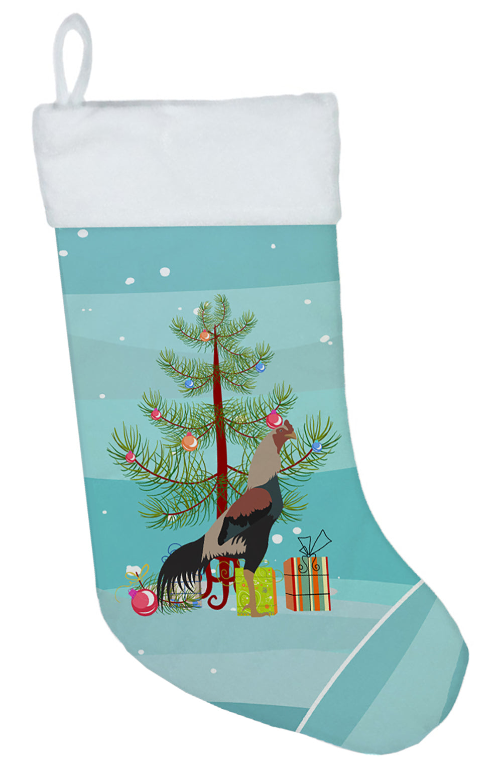 Kulang Chicken Christmas Holiday Stocking Double-Sided Print, Polyester Suede,11x18, Made in USA