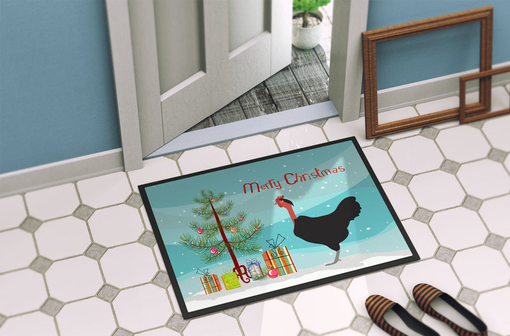 Naked Neck Chicken Christmas Doormat Indoor Outdoor 24H X 36W Front Door Mat Rugs for Entryway, Non Slip Washable Low Pile,