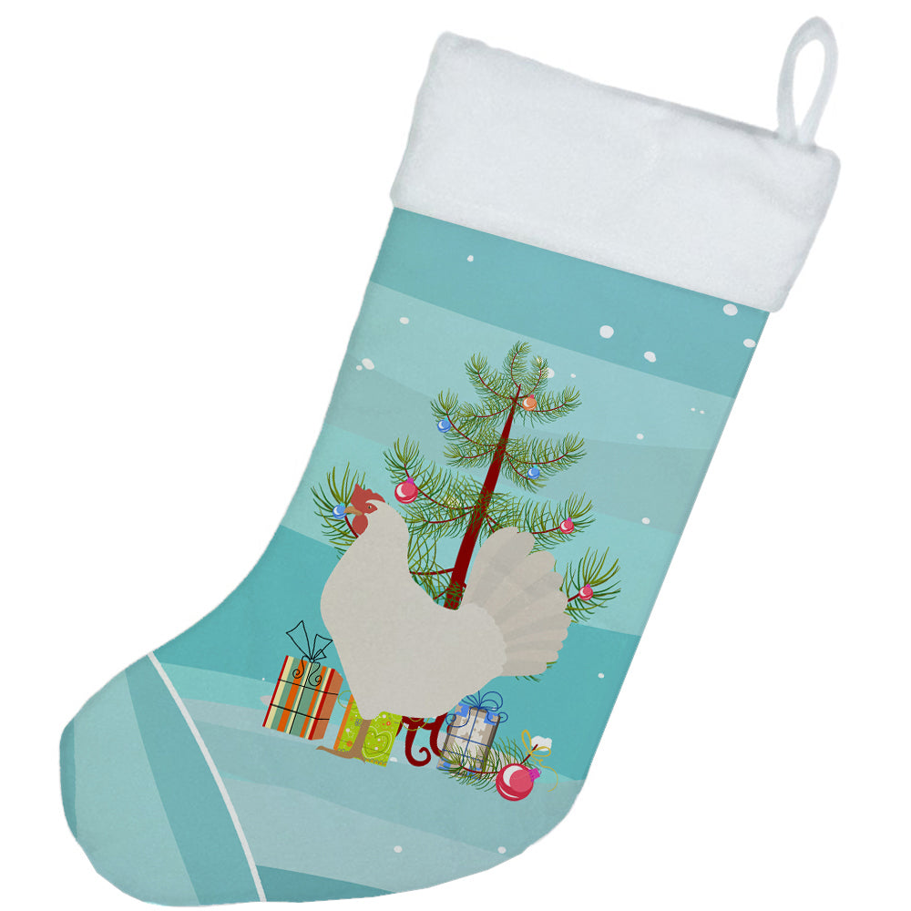 Leghorn Chicken Christmas Holiday Stocking Double-Sided Print, Polyester Suede,11x18, Made in USA
