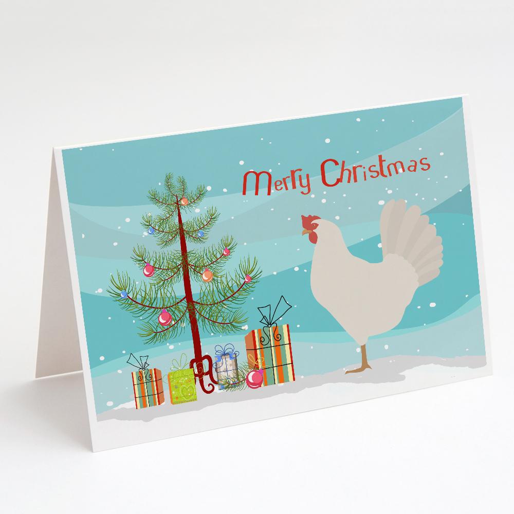 Leghorn Chicken Christmas Greeting Cards Pack of 8 Blank Cards with Envelopes Whimsical A7 Size 5x7