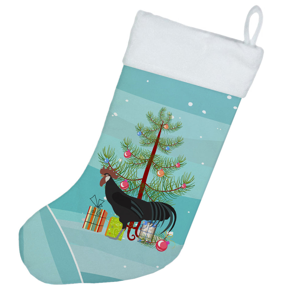 Minorca Ctalalan Chicken Christmas Holiday Stocking Double-Sided Print, Polyester Suede,11x18, Made in USA
