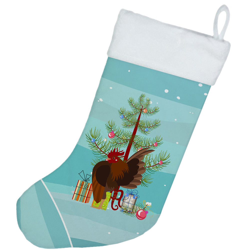Malaysian Serama Chicken Christmas Holiday Stocking Double-Sided Print, Polyester Suede,11x18, Made in USA