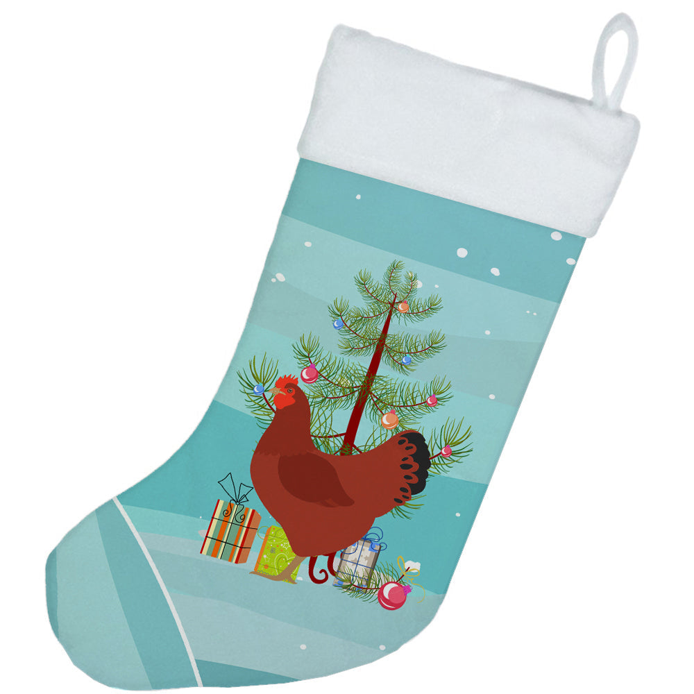 New Hampshire Red Chicken Christmas Holiday Stocking Double-Sided Print, Polyester Suede,11x18, Made in USA