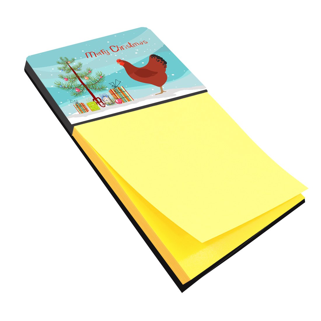 New Hampshire Red Chicken Christmas Watercolor Sticky Note Holder Refillable Dispenser Desk Accessory 3x3 Pad Gift