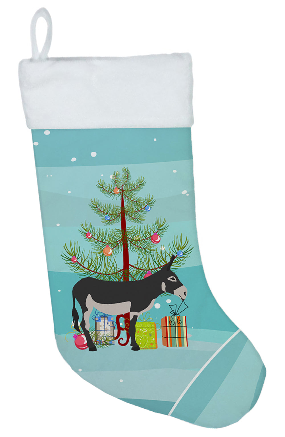 American Mammoth Jack Donkey Christmas Holiday Stocking Double-Sided Print, Polyester Suede,11x18, Made in USA